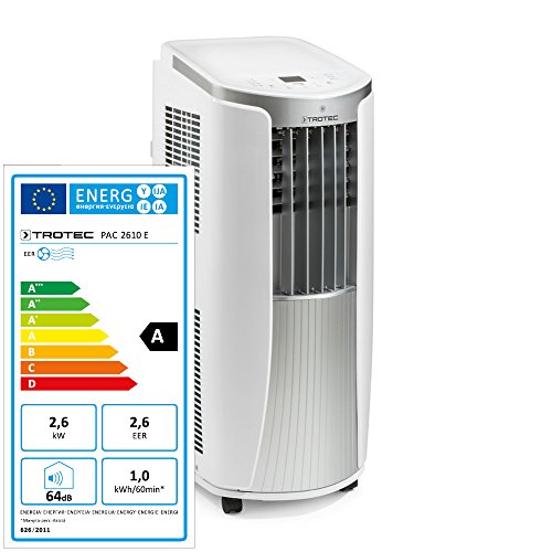 Trotec Acondicionador de aire local PAC 2610 E de 2.6 kW / 9.000 Btu (EEK: A) 3-en-1 del acondicionador de aire: refrigeración, ventilación, deshumidificación